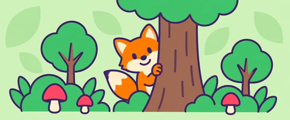 A fox in the forest cover
