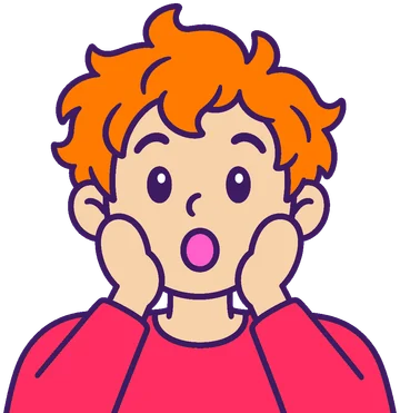 A friend on the call with their hands on their cheeks, shocked.
