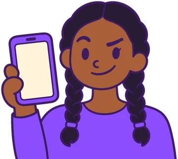 A friend on the call holding up their phone with a smug smile.