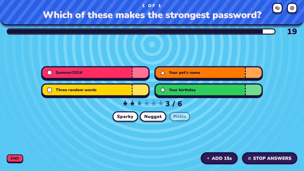 The host screen shared on a video call, during a question about work.